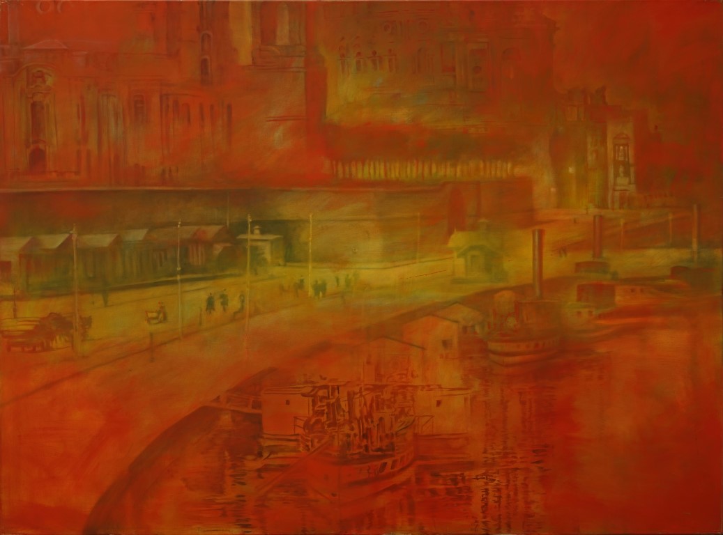 Bent Hedeby Sørensen, Dresden før 1921-II, 131×177 cm – 32000kr