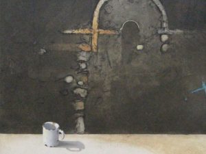 Maleri af Nis Schmidt: Foran Mørket