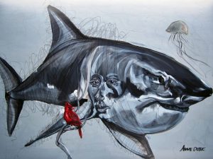 Shark, bemalet grafik 1