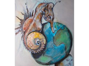 Maleri af Anne Ditte: Between Earths