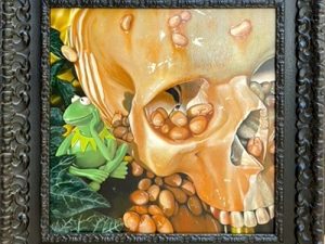 Maleri af Jens Heller - Vanitas mit Frosch