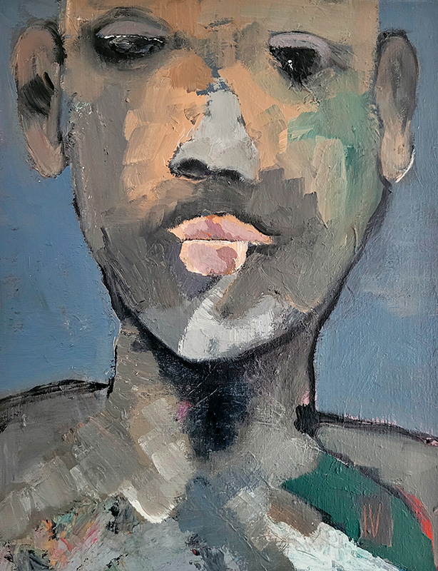 Maleri af Ingerlise Vikne med titlen Young Boy