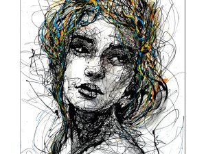 Grafik af Ole Hedeager med titlen Mona Mona