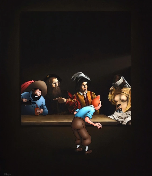 Giclée-tryk Caravaggio's Dream af Ole Ahlberg