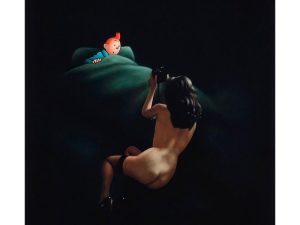 Grafik af Ole Ahlberg med Tintin
