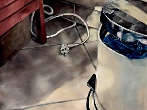 Maleri af ledning og toiletspand