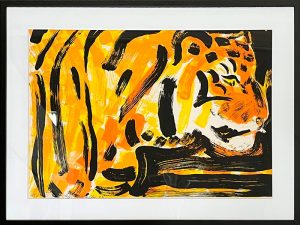 Grafik med tiger af Uffe Christoffersen