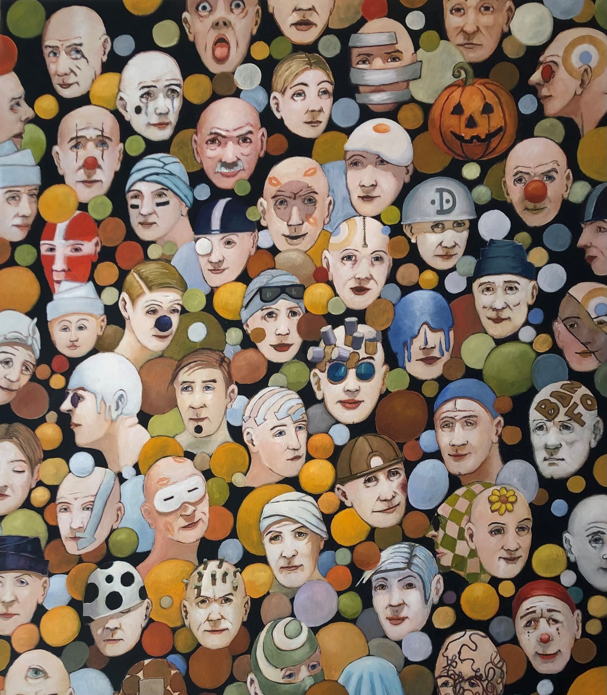 Maleri af Kim Pihl med gul fugl