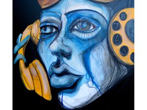 Maleri af Anne Ditte - Call me - 120x100 cm