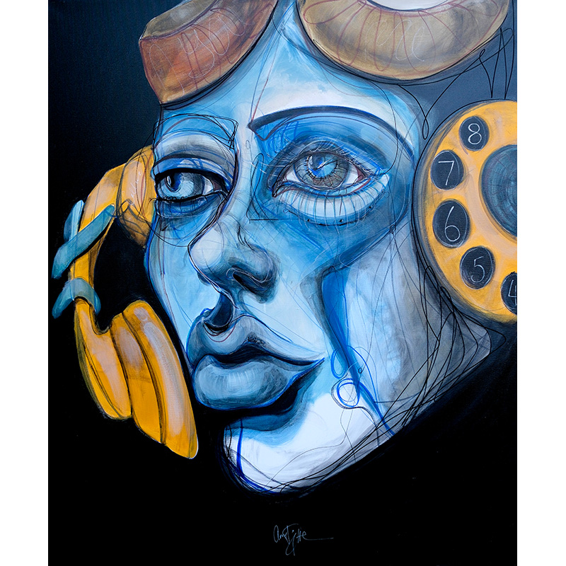 Maleri af Anne Ditte - Call me - 120x100 cm