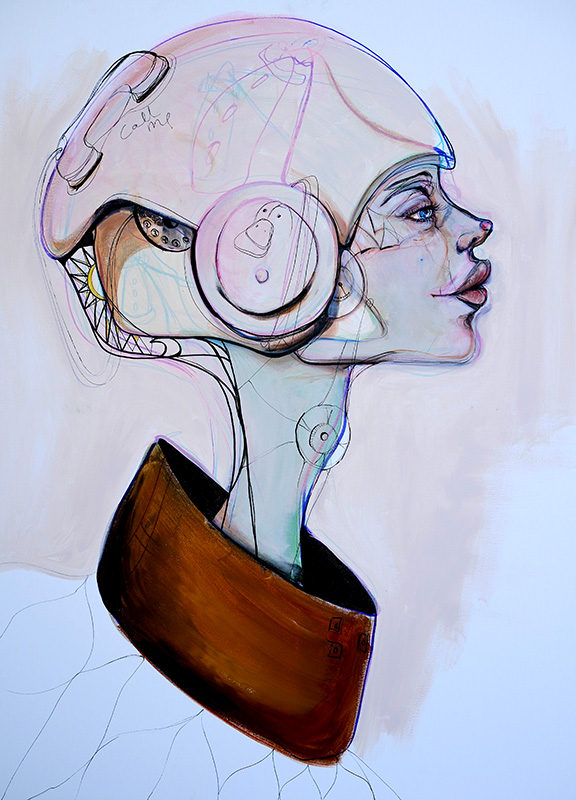 Maleri af Anne Ditte - Duck - 120x100 cm