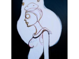 Maleri af Anne Ditte - Slangens år - 120x90 cm