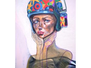 Maleri af Anne ditte - Batgirl - 120x80