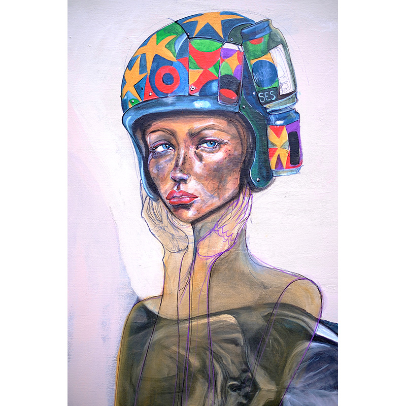 Maleri af Anne ditte - Batgirl - 120x80