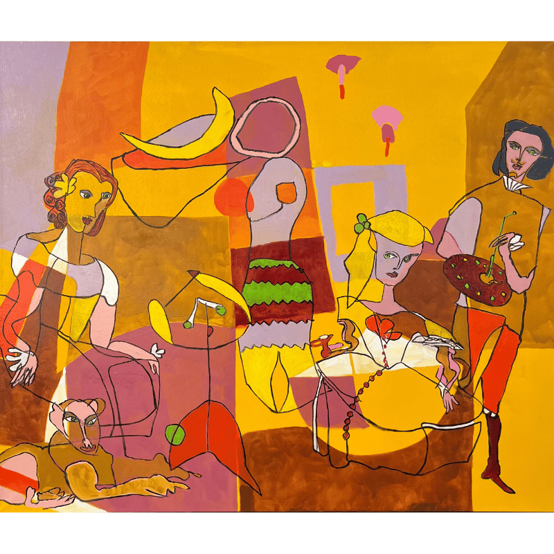 Bentemarie Kjeldbæk - Las Meninas danser med Miro - 120x140