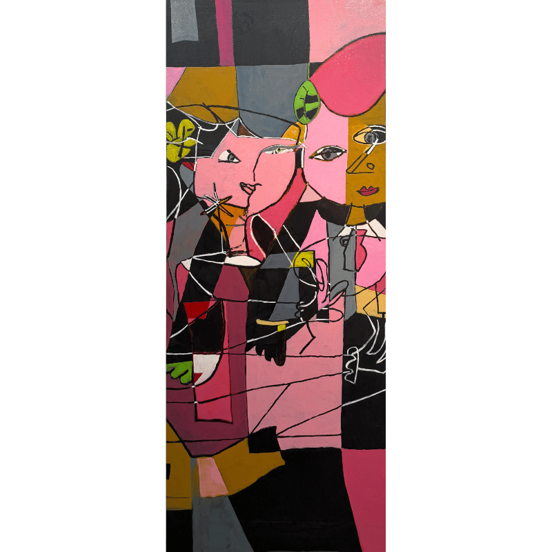 Maleri af Bentemarie Kjeldbæk - Pablo og Joans Margaritaer - 175x70